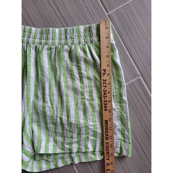 Lot of 2 Linen Bld L Old Navy Striped Lounge Shorts Pink & Green Elastic Waist - Picture 7 of 11